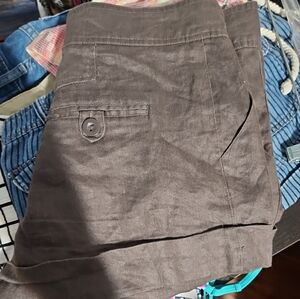 Brown Linen Shorts